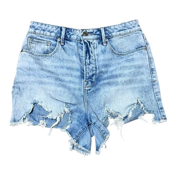 GOOD AMERICAN Ladies High-Waisted Denim Cut-off Shorts Size 8/29 - Picture 1 of 6